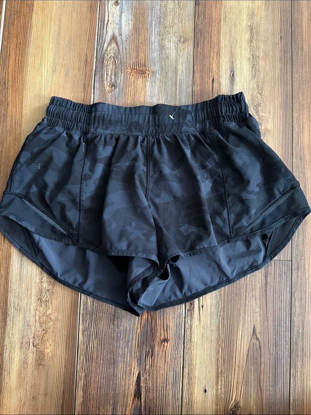 lululemon athletica Black Camo Run Shorts 6